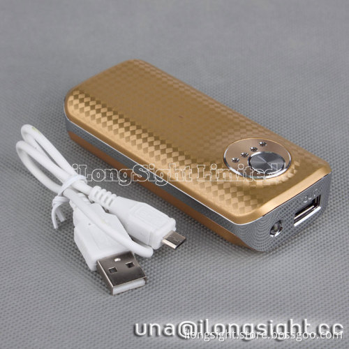 Rhombus Pattern Universal Power Bank For iPhone/Samsung/HTC-Champaign Gold